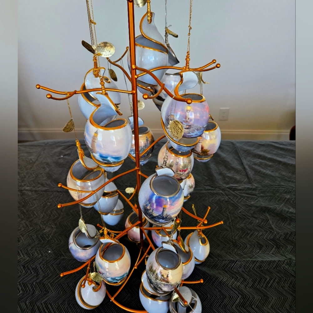 Bradford Exchange Thomas Kincade Shoreline Splendors Ornament Collection